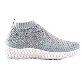 Goodin Slip-on sneakers med krystaller grå