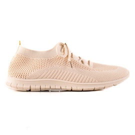 TRENDI Snørede sportssko beige