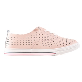 VINCEZA sneakers i gennembrudt læder lyserød