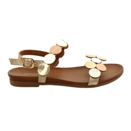 M.Daszyński Sandaler gyldne hjul Daszyński MR1958-1 Guld beige sølv gylden