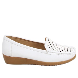 Gennembrudte loafers til kvinder Ilin White hvid