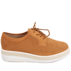 Guermo Camel espadriller med snørebånd brun