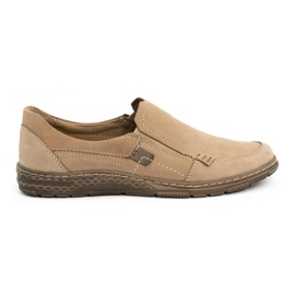 Olivier Loafers i læder til mænd 943MA beige