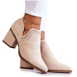 PS1 Ruskind gennembrudte cowboystøvler Beige Valerie
