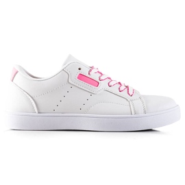 TRENDI Klassiske sneakers med snøre hvid lyserød
