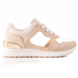 TRENDI Beige sneakers på platformen