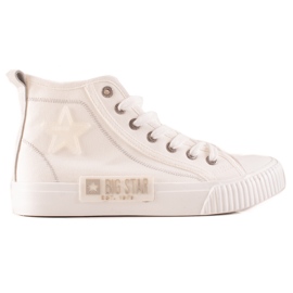 Sneakers med høj top til kvinder Big Star JJ274379 hvid