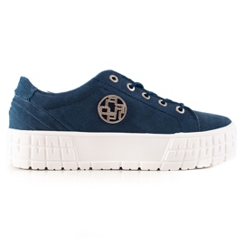 Filippo Læder sneakers på platformen blå