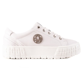 Filippo Læder sneakers på platformen hvid