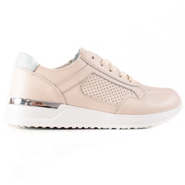 VINCEZA læder sneakers beige