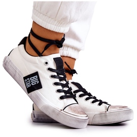 Damesneakers Big Star JJ274350 Hvide og sorte sneakers