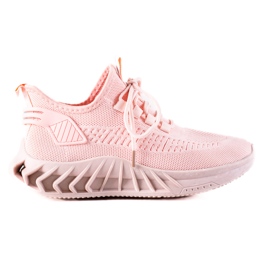 TRENDI Lyserøde tekstilsneakers