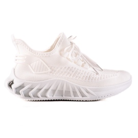 TRENDI Hvide tekstil sneakers