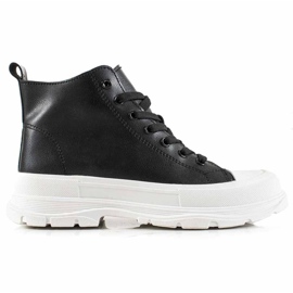 TRENDI Høje sorte sneakers