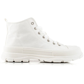 TRENDI Komfortable sneakers på platformen hvid