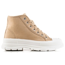 Sweet Shoes Sneakers i høj ruskind beige brun