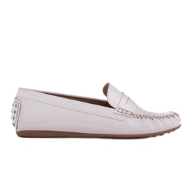 Marco Shoes Klassiske loafers i blødt læder hvid