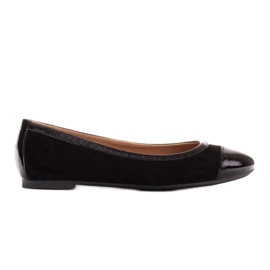 Marco Shoes Komfortable ballerinaer med trim sort