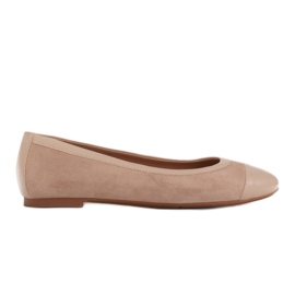 Marco Shoes Komfortable ballerinaer med trim beige