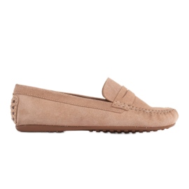 Marco Shoes Komfortable loafers lavet af blødt læder beige
