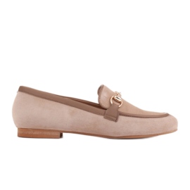 Marco Shoes Loafers med gylden ornament beige