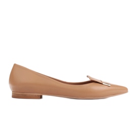 Marco Shoes Ballerinas med en dekorativ tunge beige brun