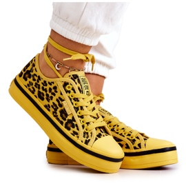 Damesneakers Pantera Big Star JJ274616 Gul