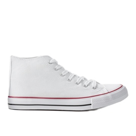 Rood hvide ankel sneakers