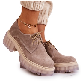 Moderigtige suede loafers Beige Lauriss