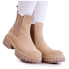 Lemar Dame ruskindsstøvler Lys beige Kennel