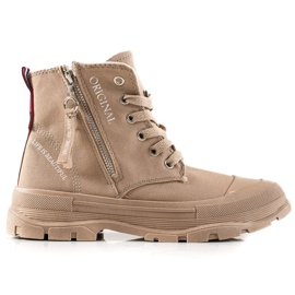 Sabatina Sneakers med lynlås beige