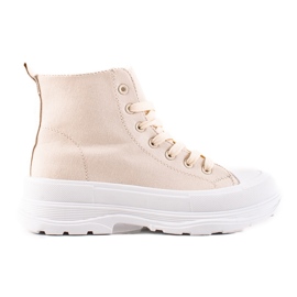 TRENDI Beige høje sneakers