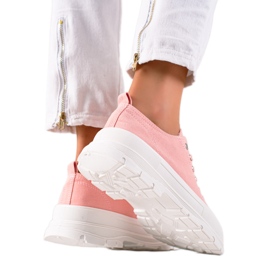 TRENDI Lyserøde sneakers på platformen