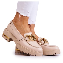PA2 Dame Loafers Læder Loafers Beige Mollie