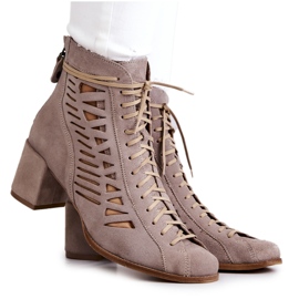 Ruskind gennembrudte støvler Maciejka 05508-04 Beige