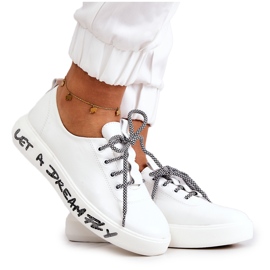S.Barski Dame læder sneakers på platformen Hvid Marien