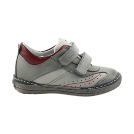 Grå brogues børnesko med velcro Ren But 3047 rød flerfarvet
