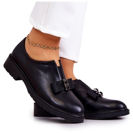 S.Barski Kvinders Brogues Slip On Med En Sort Janelle Dekoration