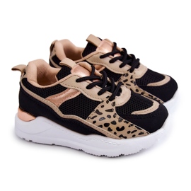 FR1 Børnesportssko sneakers sort og beige Kizzie