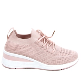 Sock wedge sko Binita Pink lyserød
