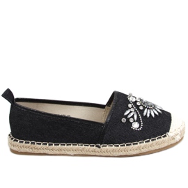 Espadriller med Birbal Black sten sort