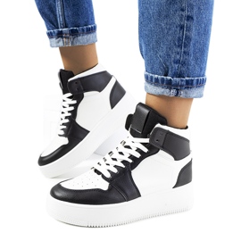 Sorte og hvide Dellucci ankelsneakers