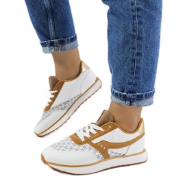 Hvide og brune Chiara sneakers til kvinder