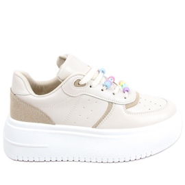Damesneakers med Lalima Beige perler