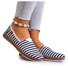 Espadriller til kvinder Big Star Slip-on bælter FF276027 Marineblå hvid