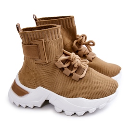 FR1 Børnesportssko Høj strømpe Beige Nickie