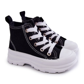 FR1 Høje sneakers til børn, sort og hvid fryser