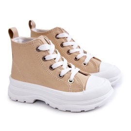 FR1 Høje sneakers til børn Beige Freeze