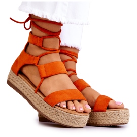 FW1 Damesandaler på den orange Amrillo-platform