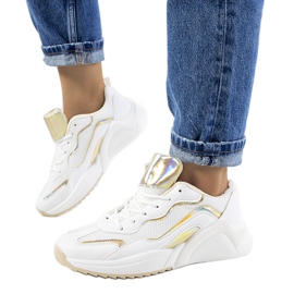 Ingram holografiske sneakers i hvid og guld gylden